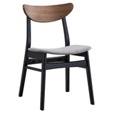 ACME Rebi Gray Linen Walnut Black Side Chair (Set-2) Model DN04181